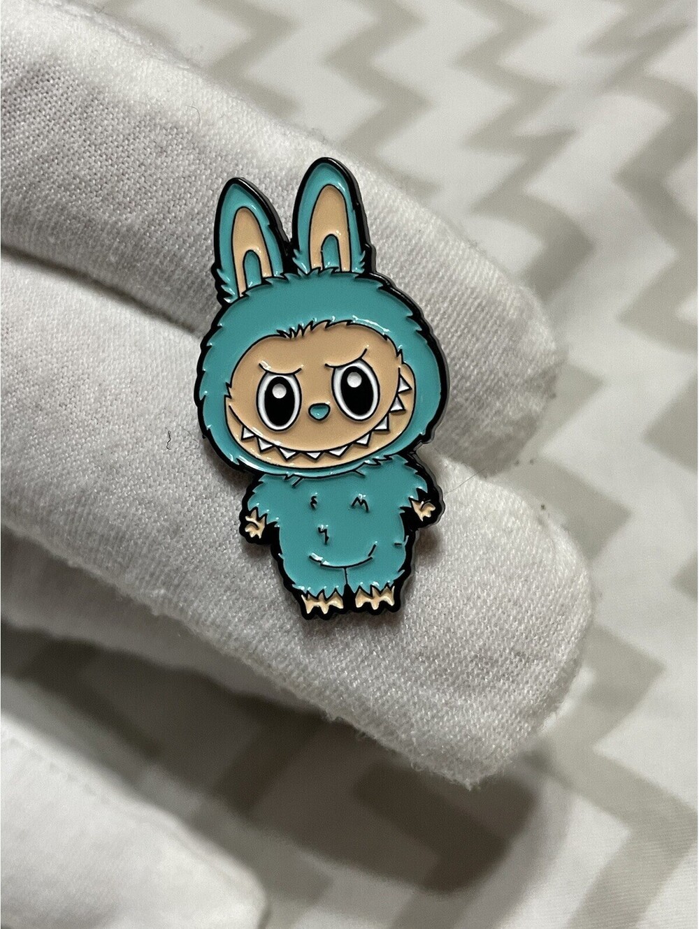 Labubu Enamel Pin Brooch Anime Gift Cute Cartoon Aqua Blue